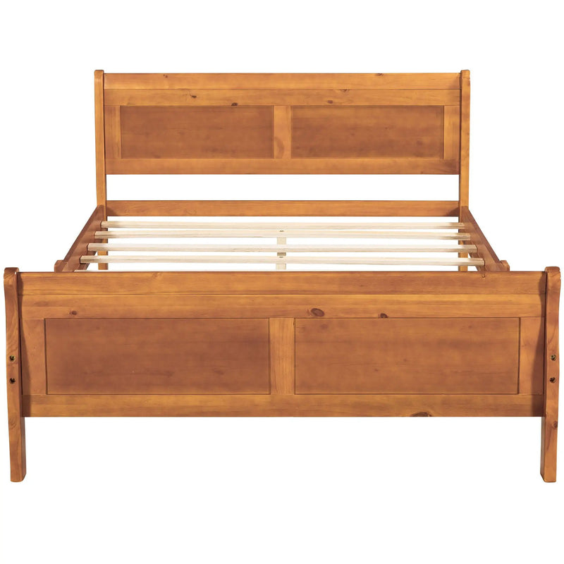 Platform Bed Frame Mattress Foundation Sleigh Bed With Headboard / Footboard / Wood Slat Suppor by HouseOfZazla