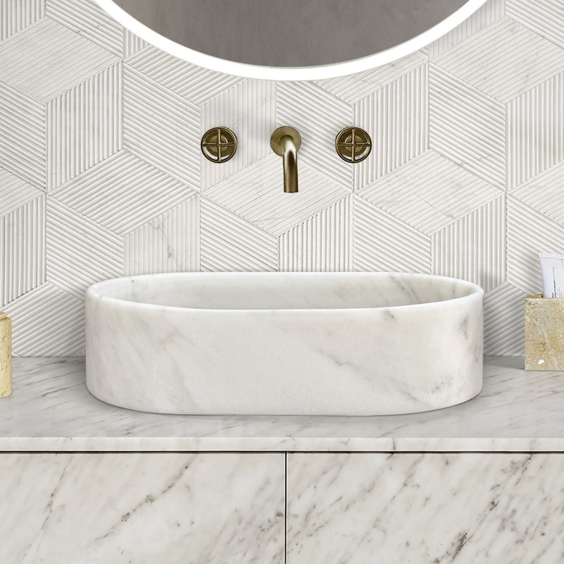 Bathroom Vessel Sink, Semi Polished Surface by HouseOfZazla