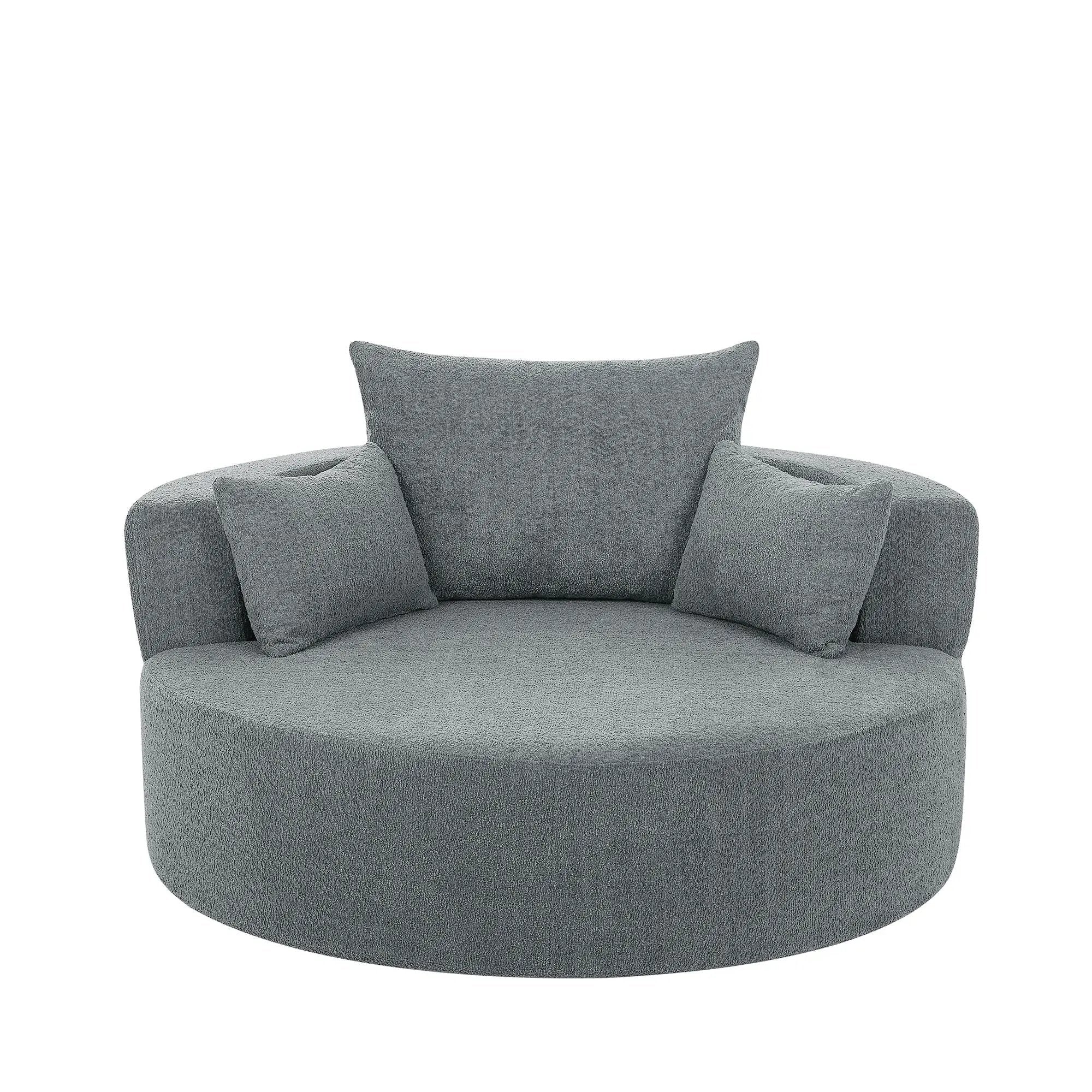 360° Swivel Accent Barrel Chair With 3 Removable Pillows For Living Room by HouseOfZazla