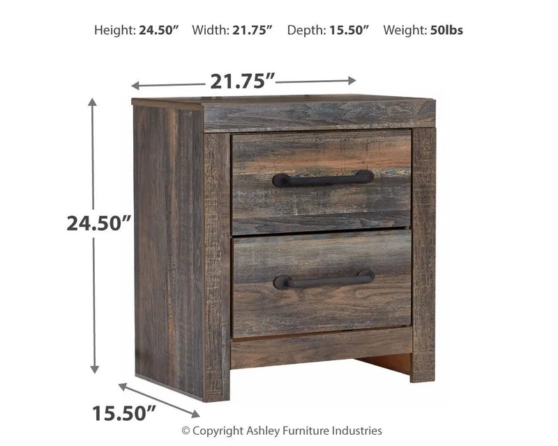 Drystan - Two Drawer Night Stand - Brown / Beige by Unique Piece Furniture