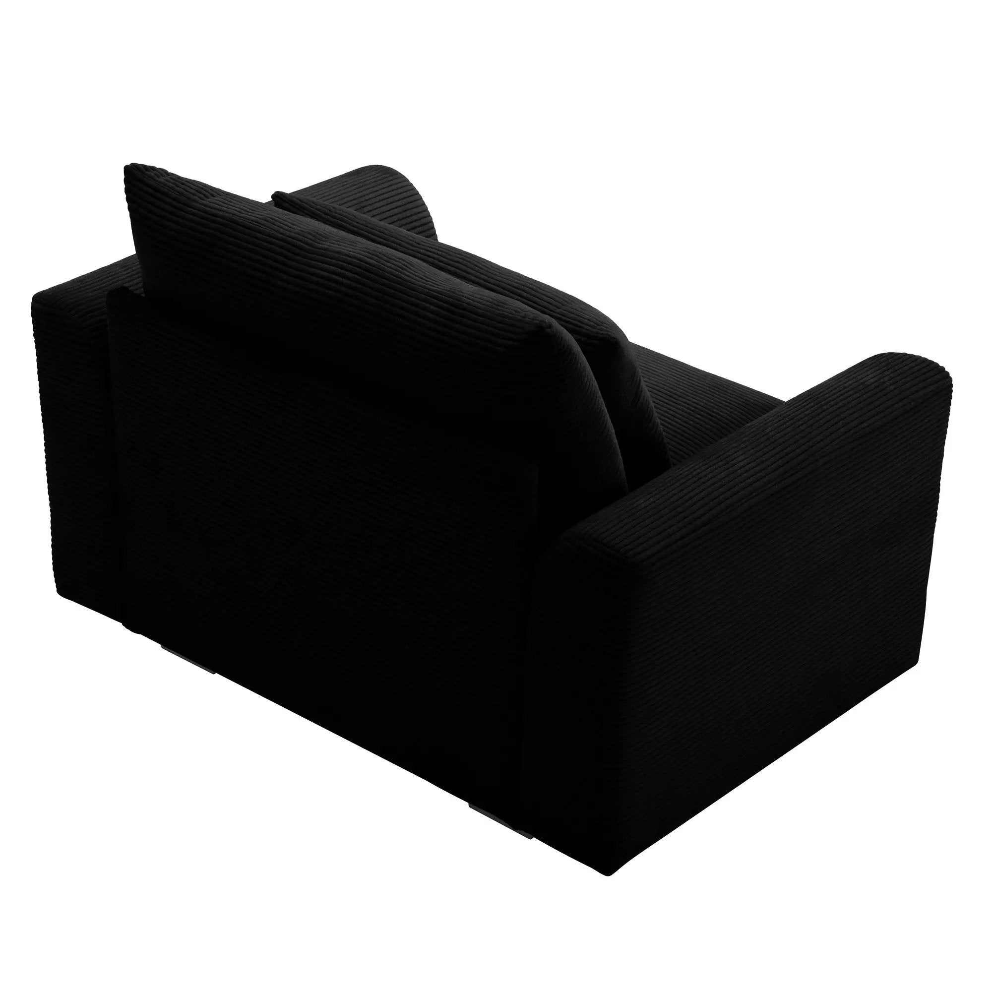 Black Corduroy Deep Seat Single Sofa Accent Chair by HouseOfZazla