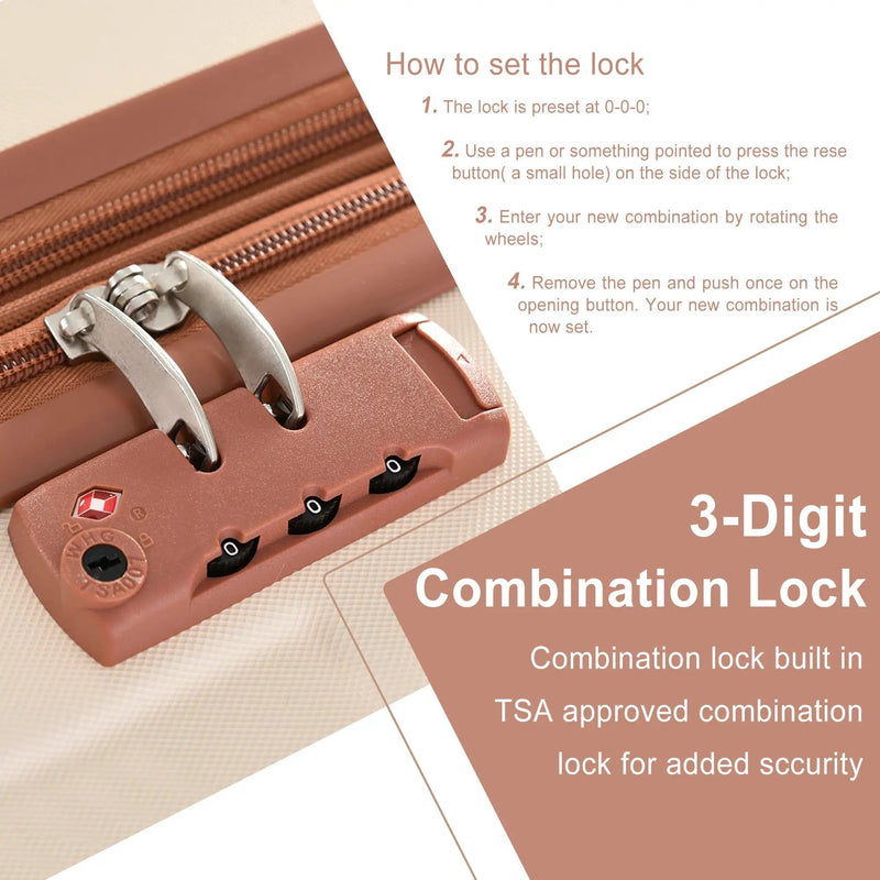 3 Piece Expandable Hard Shell Luggage Set with TSA Lock by HouseOfZazla
