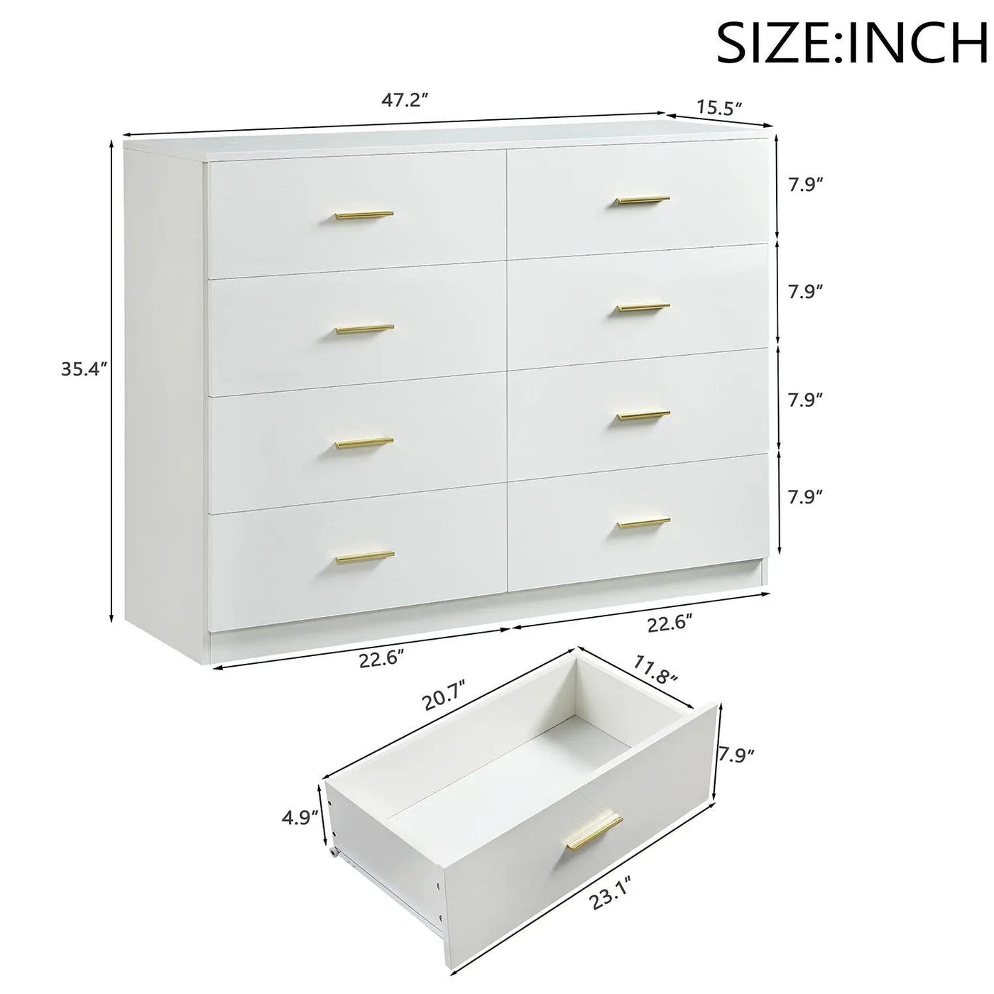 Modern Drawer Dresser For Bedroom, Ample Storage Wide Chest Of Drawers by HouseOfZazla