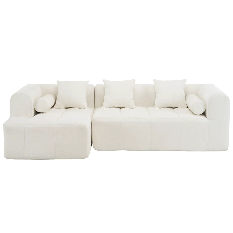 Sectional Free Combined Sofa With 2 Side Pockets by HouseOfZazla