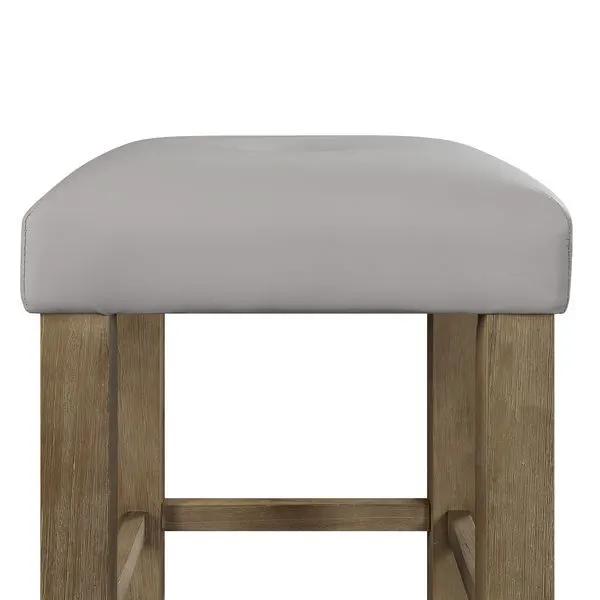 Charnell - Counter Height Stool (Set of 2) - Gray Synthetic Leather & Oak by Unique Piece Furniture
