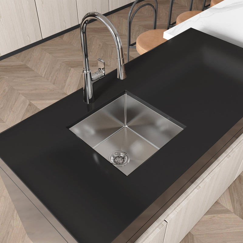 Stainless Steel Kitchen Sink, 18"x18" Single Bowl Undermount by HouseOfZazla
