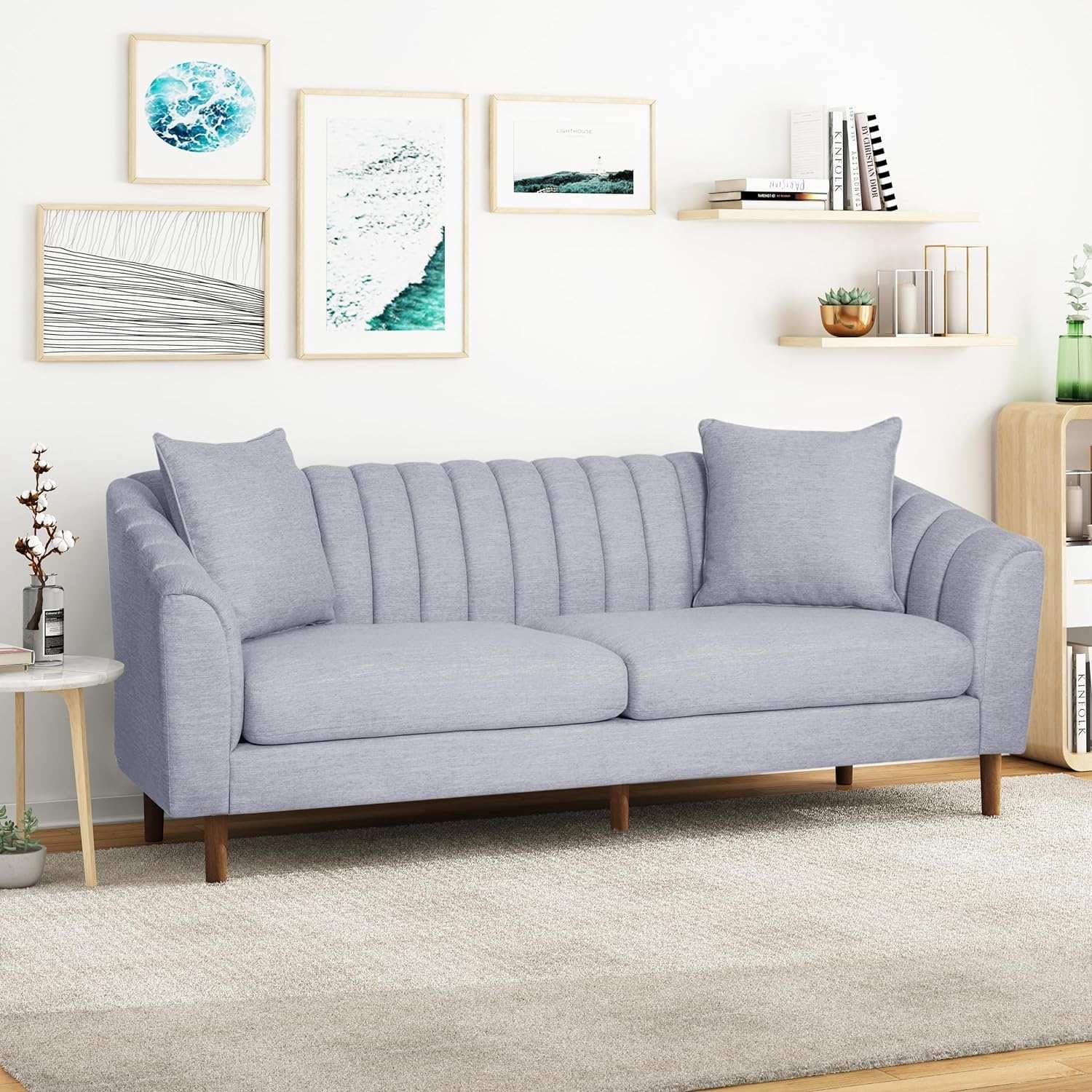 Contemporary 3 Seater Sofa With Plush Accents by HouseOfZazla