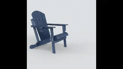 HDPE Folding Adirondack Chair with Dual Cup Holder - Gray by HouseOfZazla