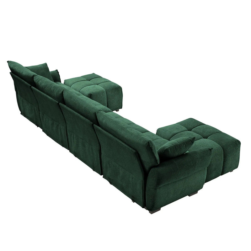 Sofa Set With Ottoman And Pillows, Textured, High Resilience Cushions by HouseOfZazla