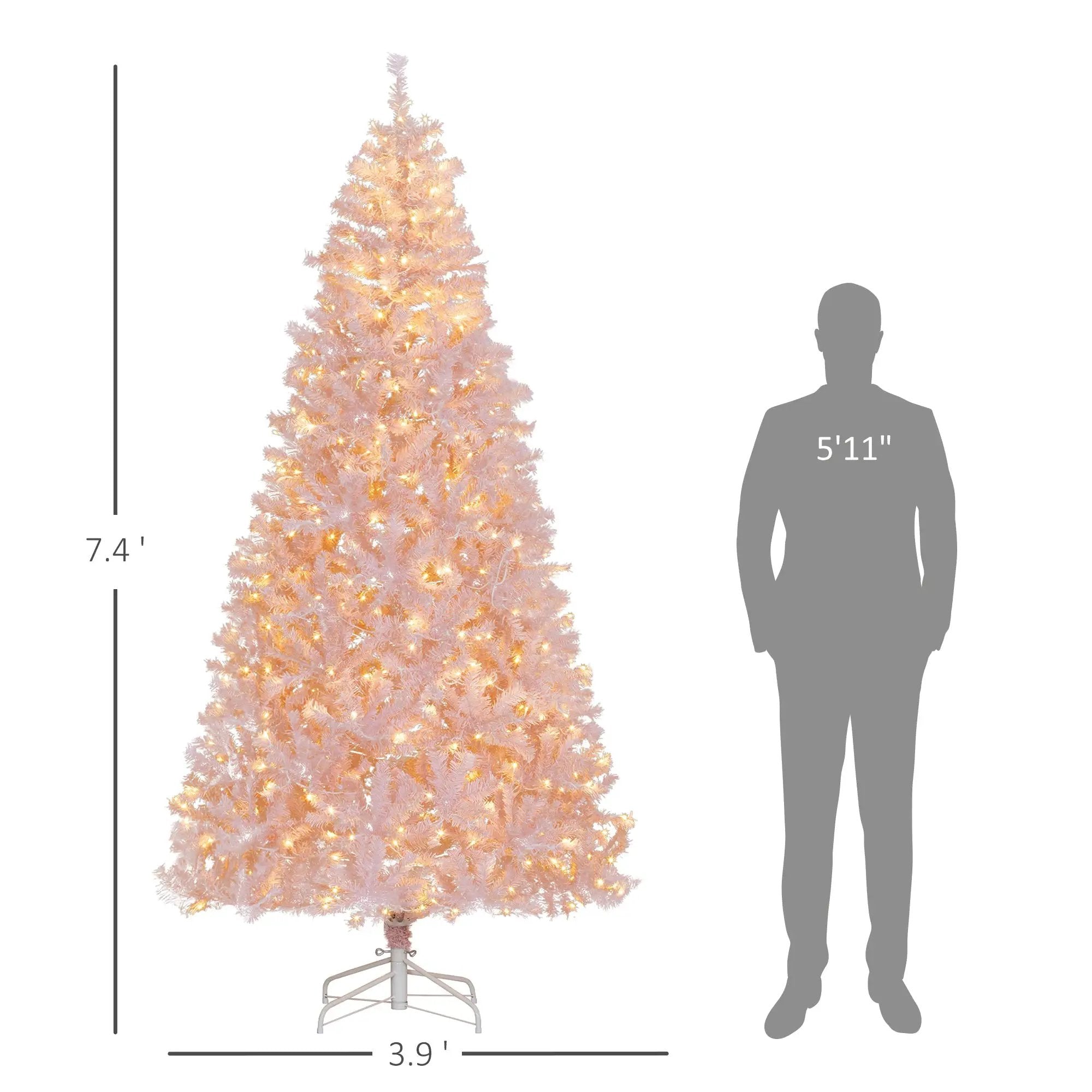 HOMCOM 7.5' Tall Prelit Christmas Tree by HouseOfZazla