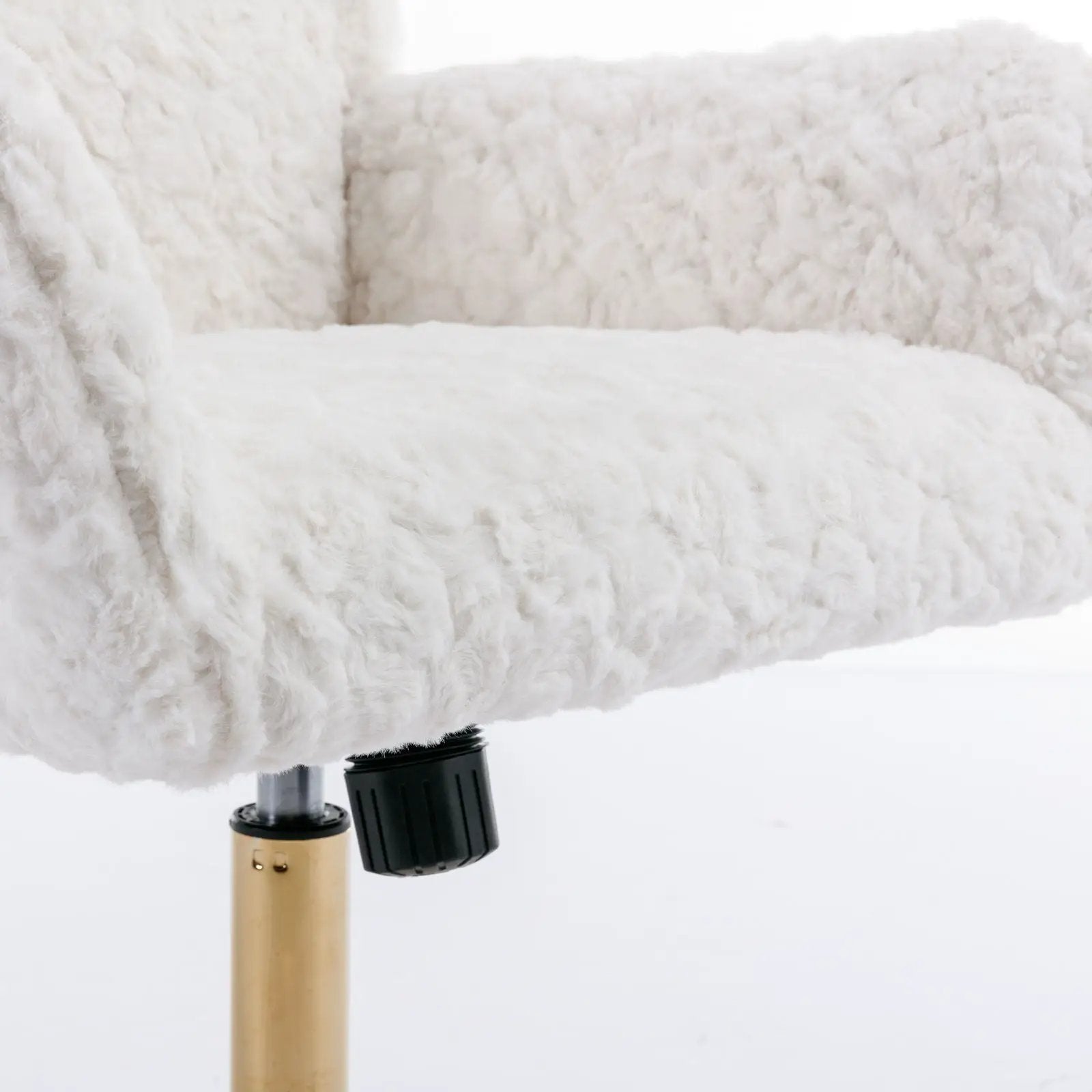 Office Chair, Artificial Rabbit Hair Home Office Chair With Metal Base, Adjustable Desk Chair Swivel Office Chair, Vanity Chair by HouseOfZazla