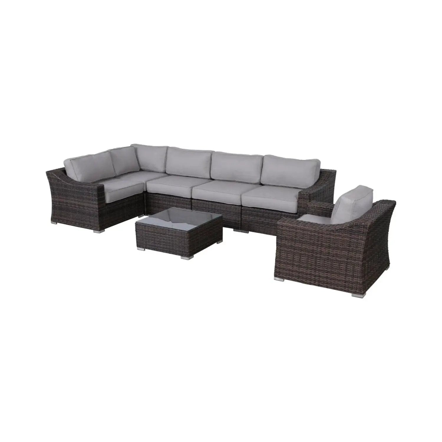 Outdoor Wicker Conversation Set With Cushions, All Weather by HouseOfZazla