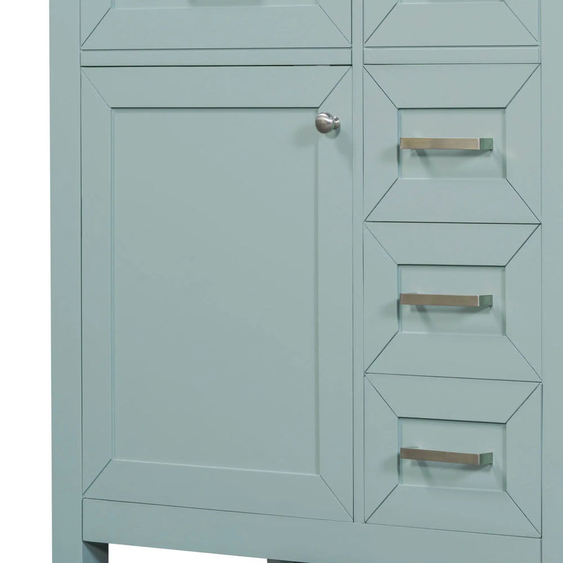 30" Bathroom Vanity Without Sink, Cabinet Base Only, Bathroom Cabinet With Drawers - Green by HouseOfZazla