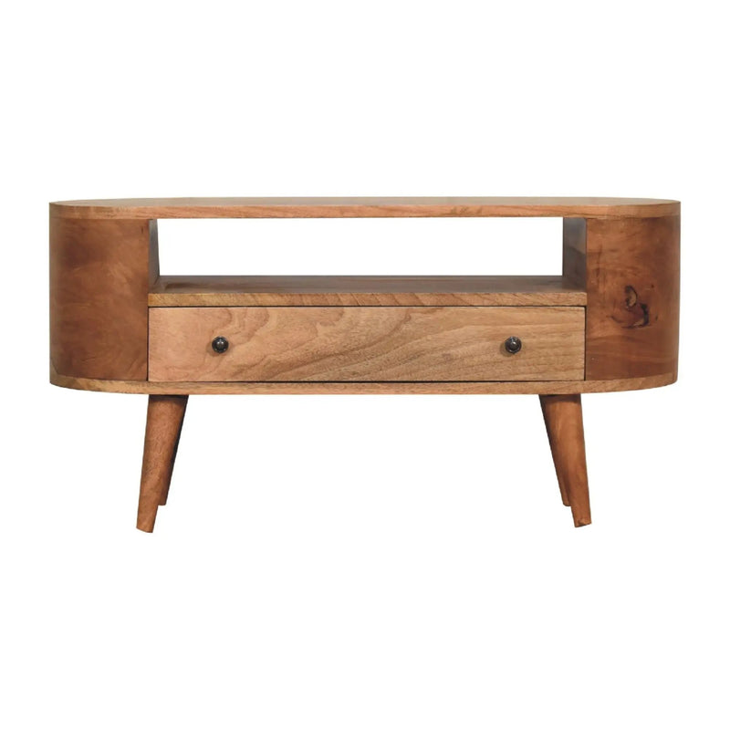 Modern Mini Rounded Entertainment Unit - Oak by HouseOfZazla