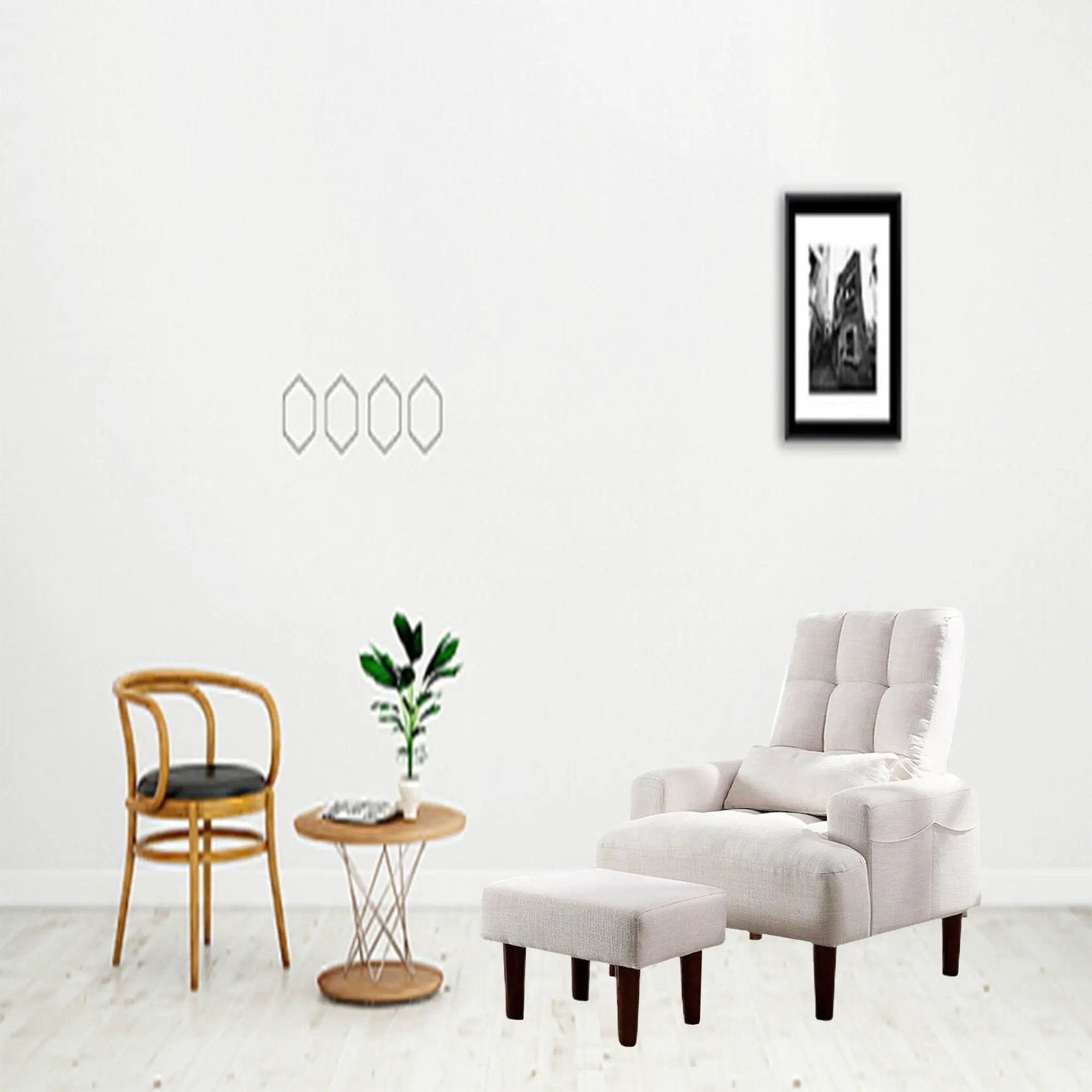 Living Room Sofa Single Chair And Ottoman, Modern Multi-Function Fabric Living Room Sofa Lounge Chair Bed And Stool. Soft Leisure Single Chair Adjustable Into 5 Angles With Sofa Bed by HouseOfZazla