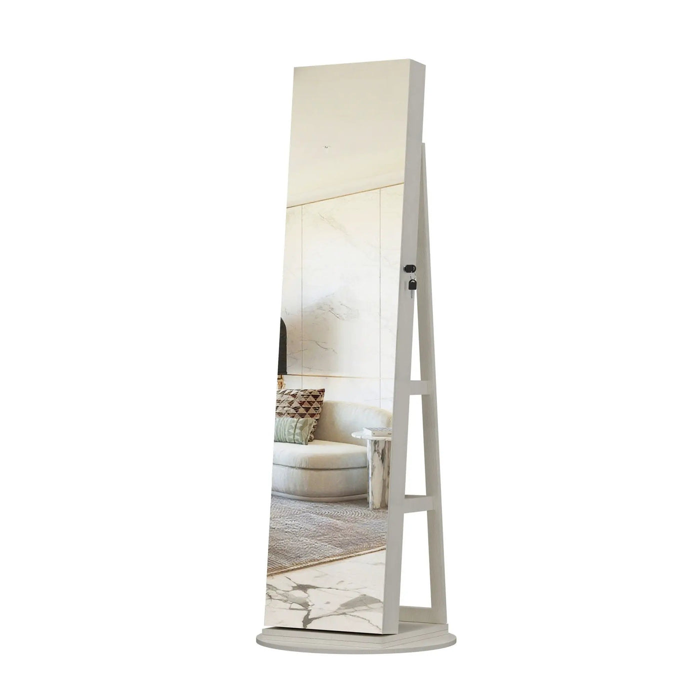 Swivel Jewelry Cabinet With Full Length Mirror by Unique Piece Furniture