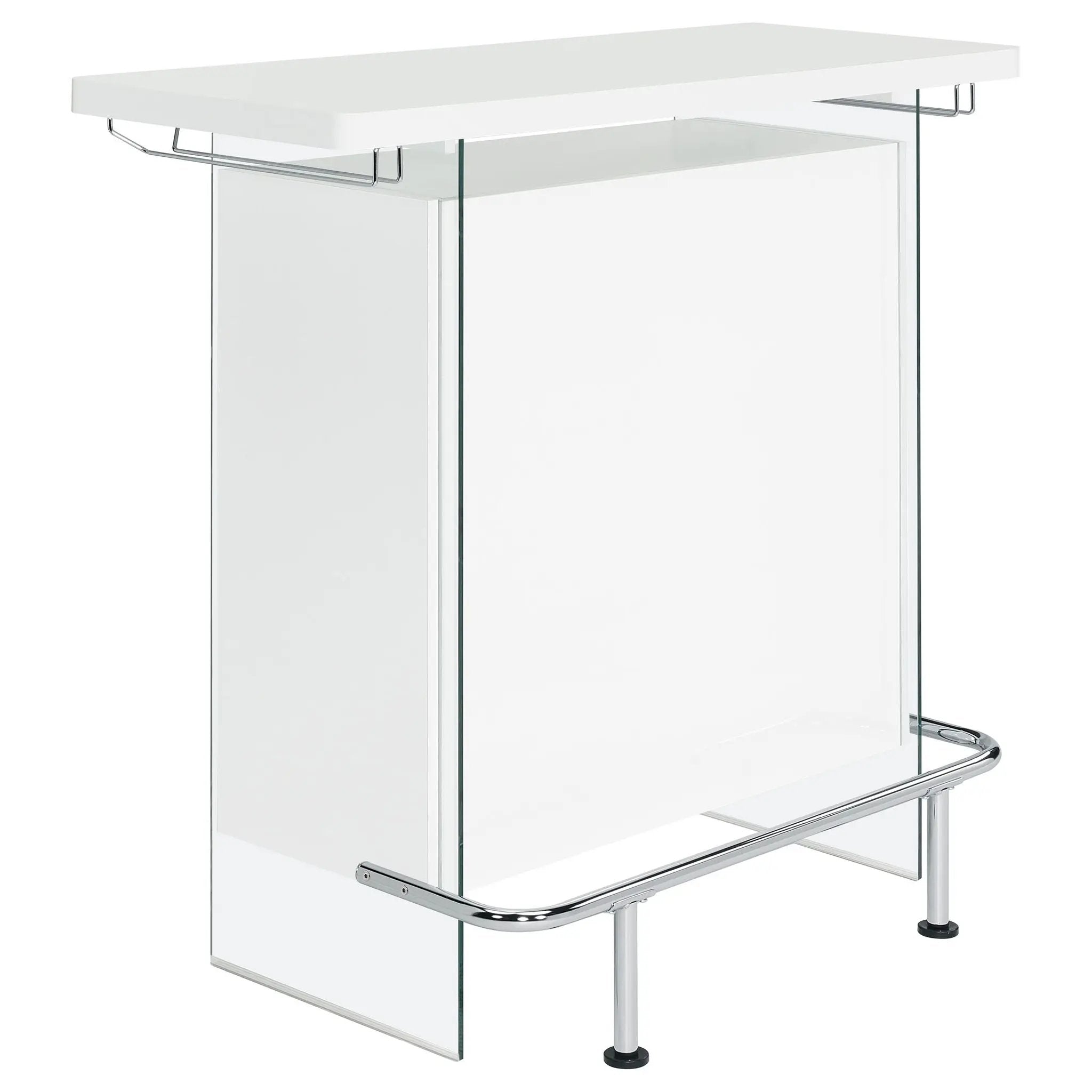Acosta Freestanding Home Bar Wine Cabinet White High Gloss by Unique Piece Furniture