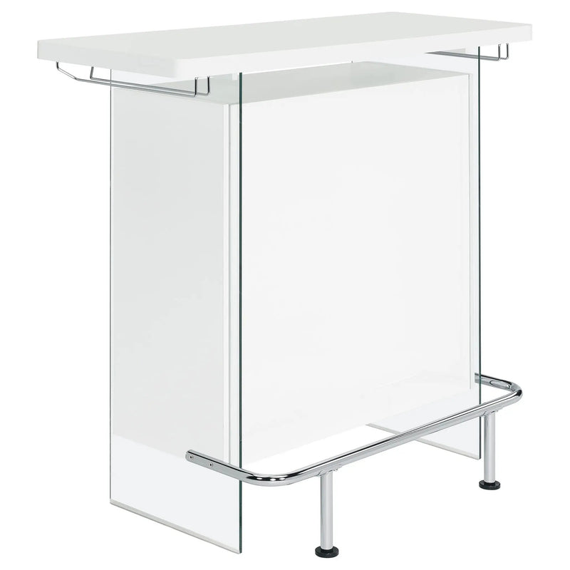 Acosta Freestanding Home Bar Wine Cabinet White High Gloss by Unique Piece Furniture