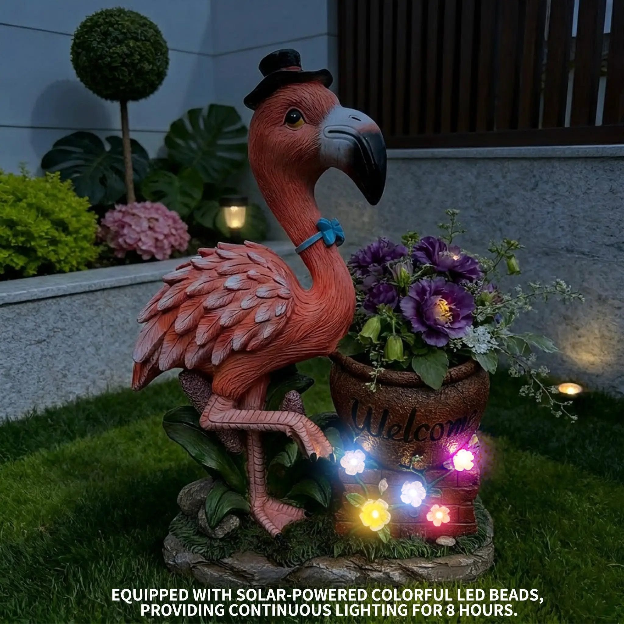 Outdoor Garden Sculpture Flamingo Flower Pot Planter by HouseOfZazla