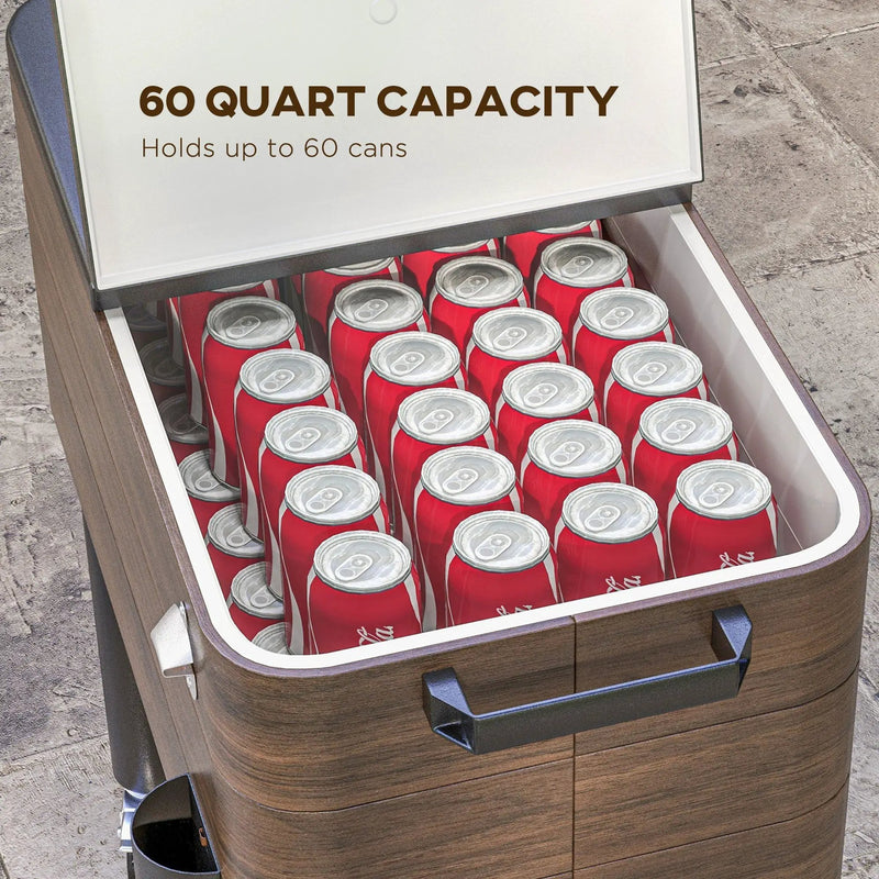 Outsunny Outdoor Cooler Cart, Rolling Beverage Ice Chest by HouseOfZazla