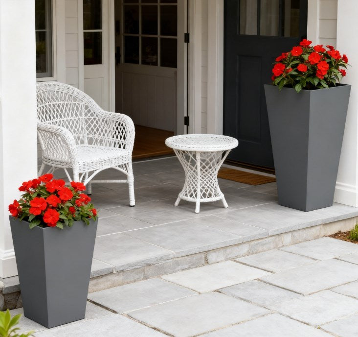 Durable & Stackable Plant Pot, 2-Pack Outdoor Planter Set by HouseOfZazla