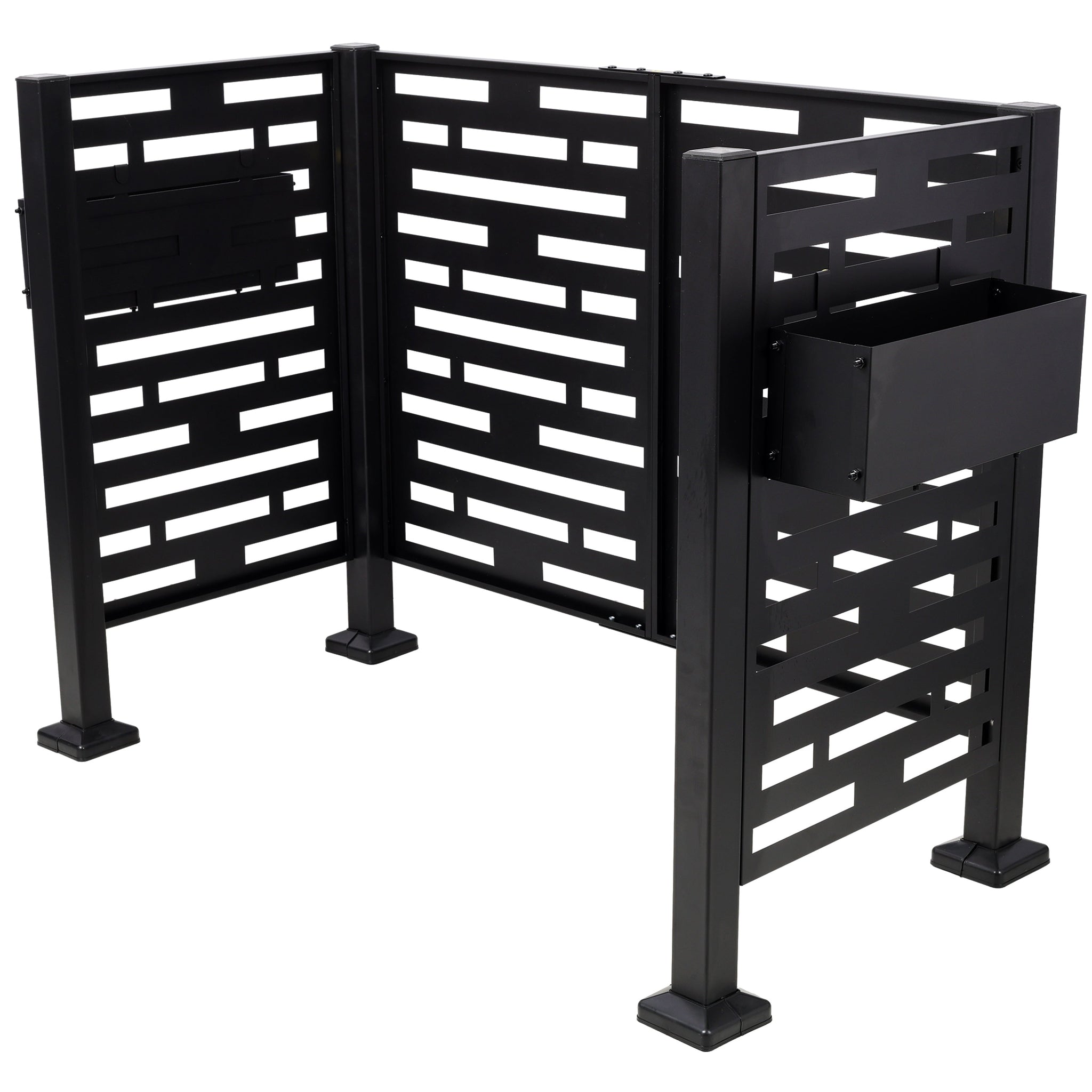 4x2 Ft Metal Air Conditioner Fence with Planter Boxes by HouseOfZazla