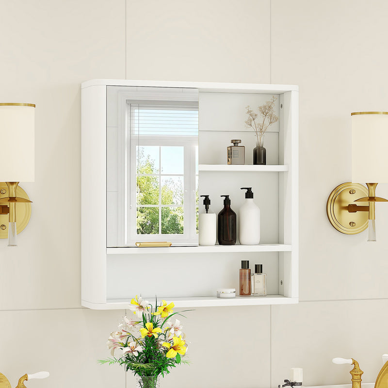 Modern Bathroom Mirror Cabinet with Open Shelves by HouseOfZazla