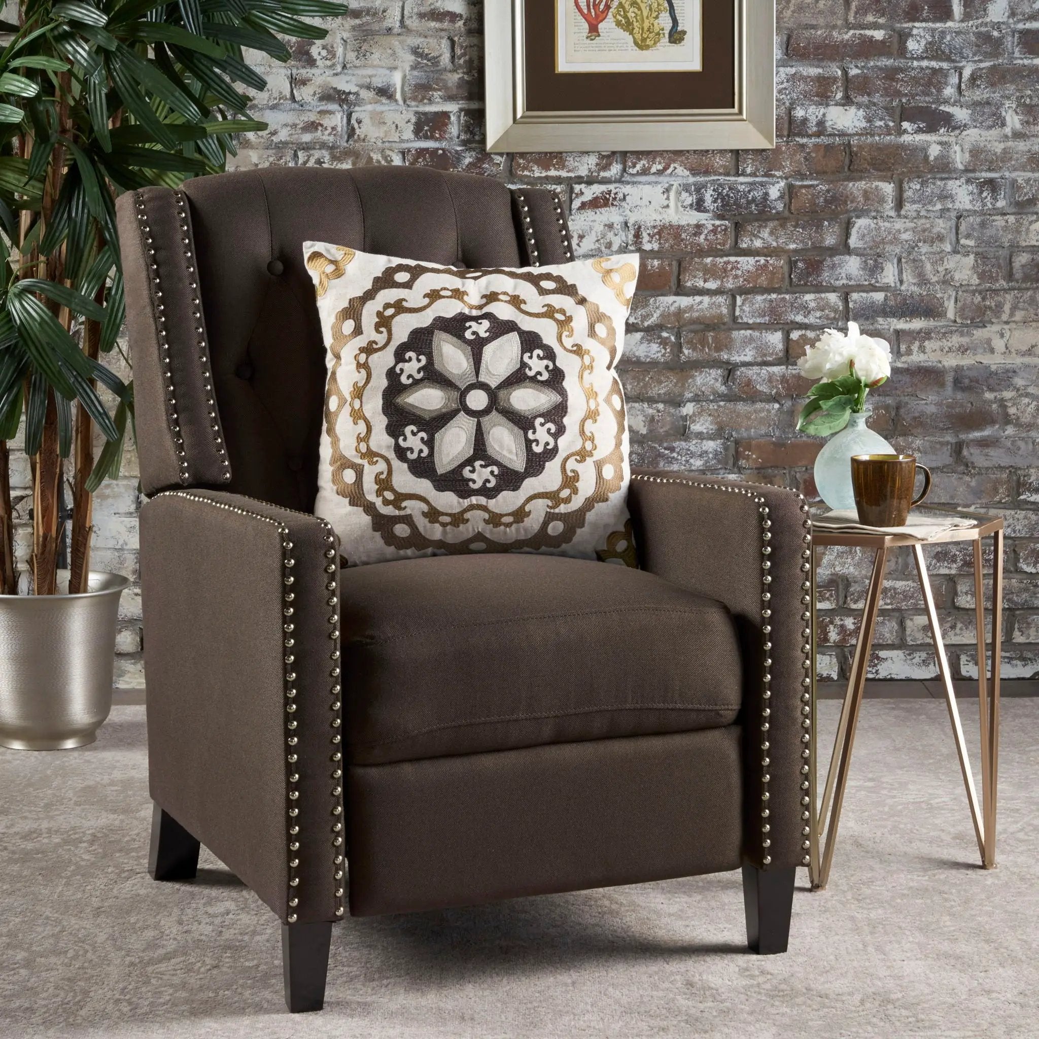 Classic Fabric Push Back Chair by Unique Piece Furniture
