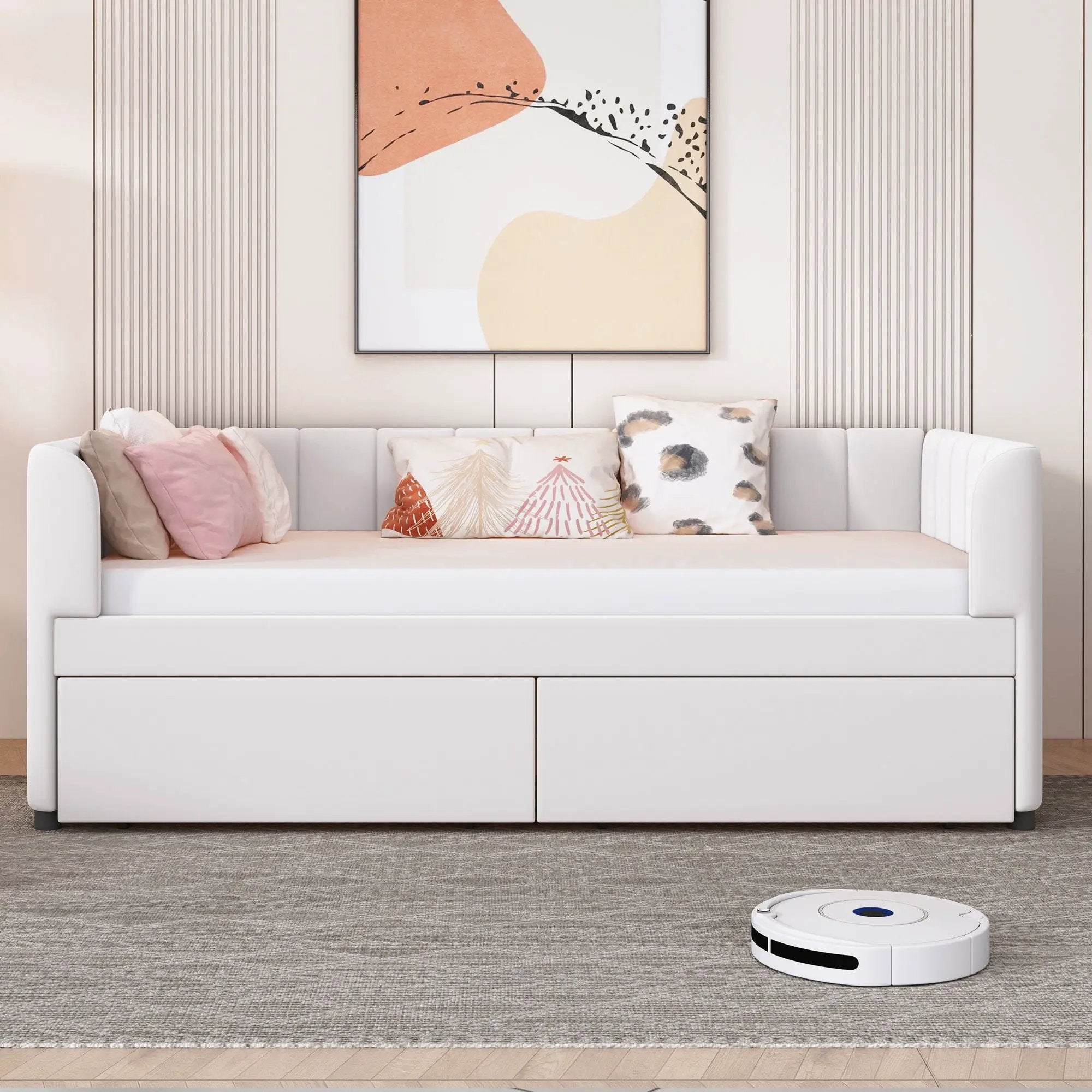 Upholstered Daybed With Ergonomic Design Backrest by HouseOfZazla
