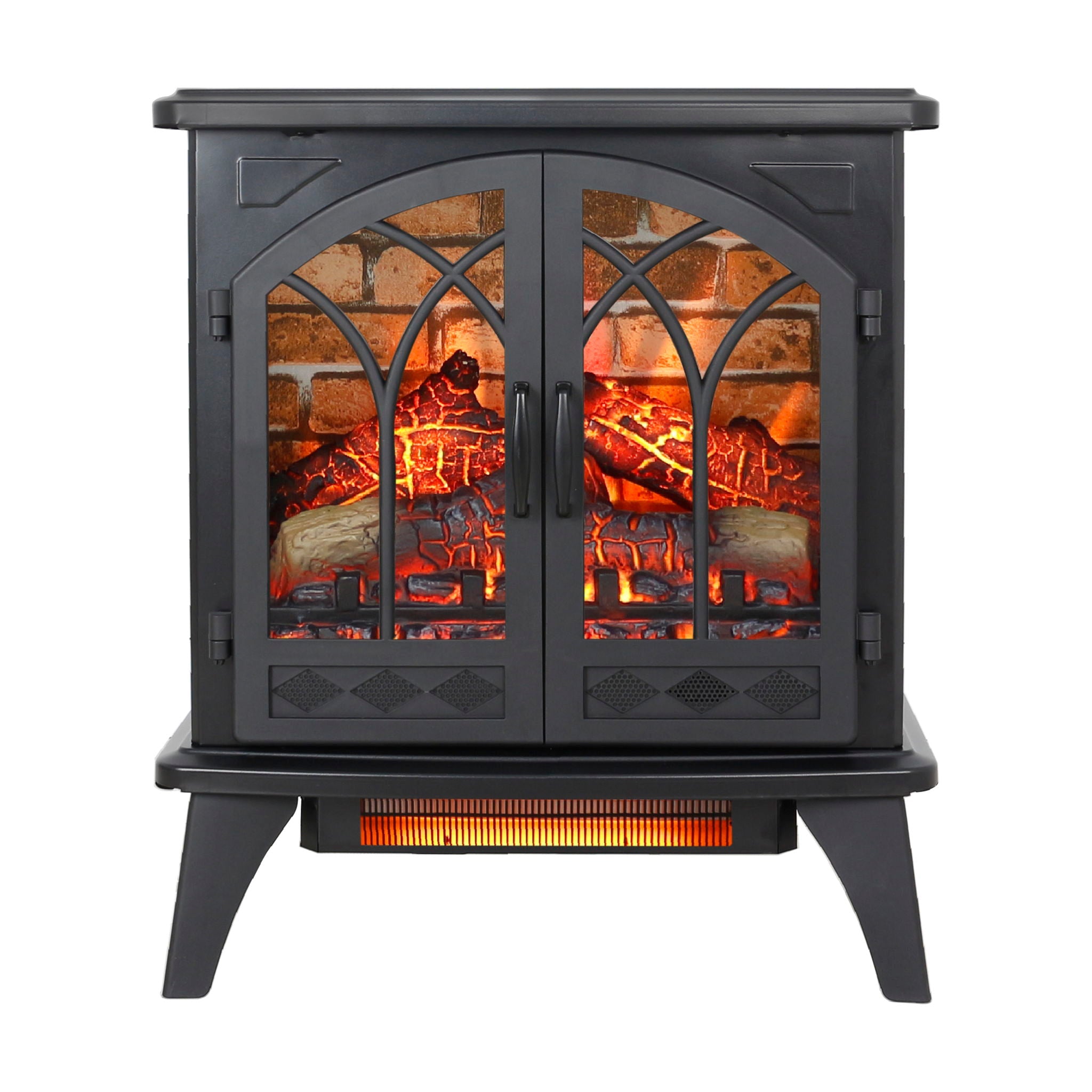 3D Flame Electric Infrared Quartz Fireplace Stove With Remote Control - Antique Black by HouseOfZazla