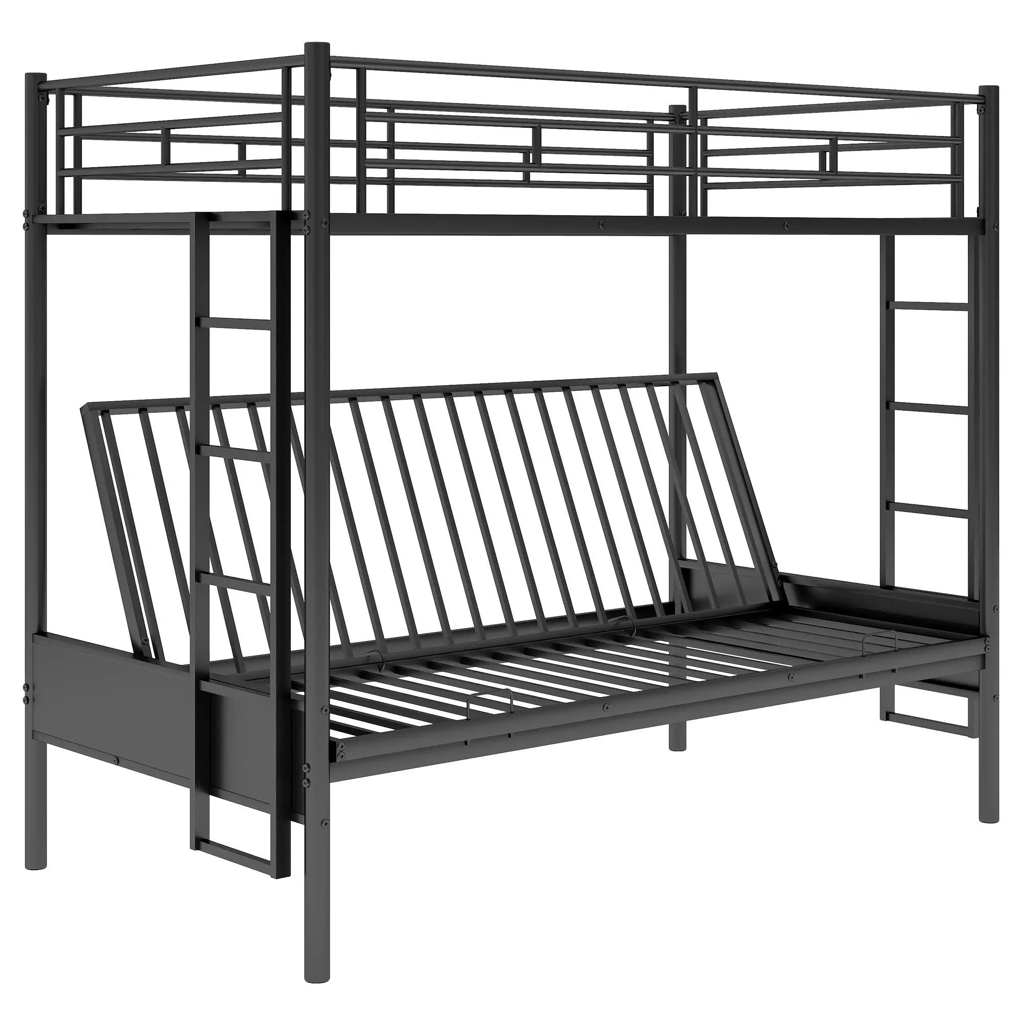 Twin Over Full Bunk Bed, Multifunction - Black by Unique Piece Furniture