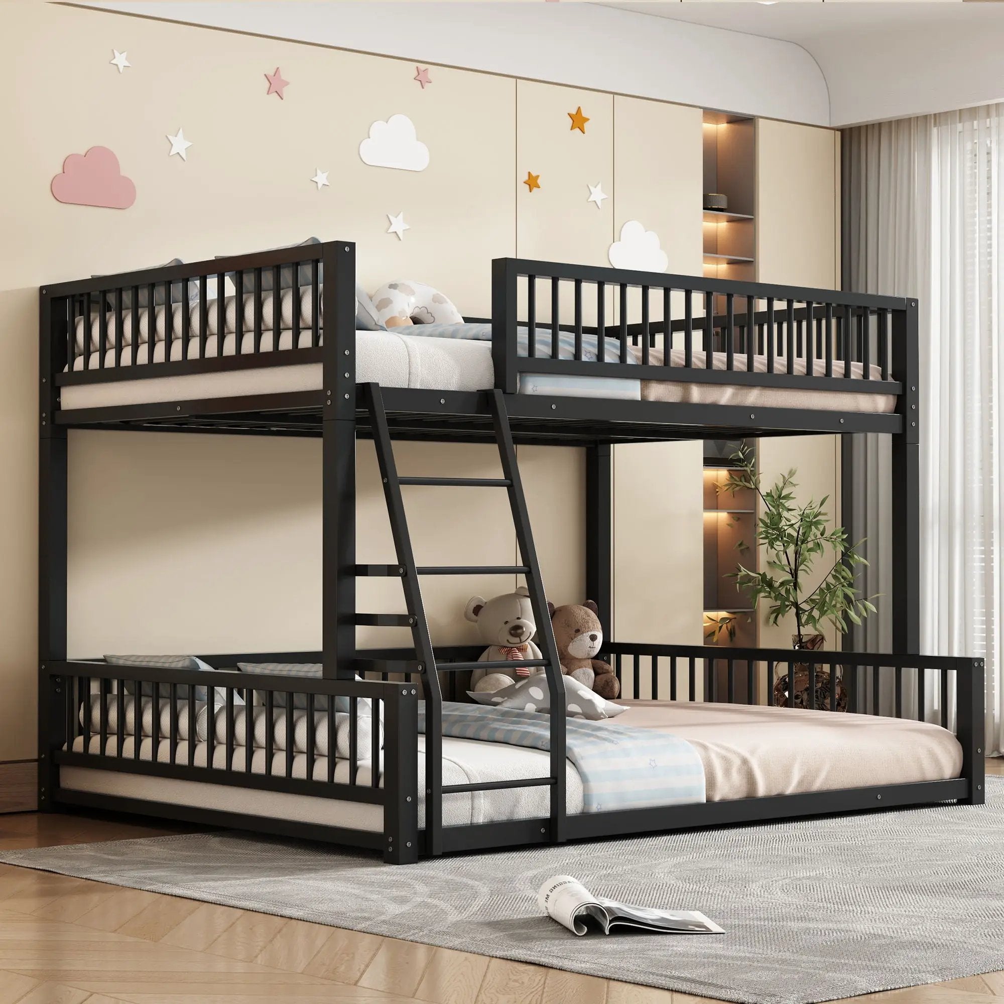 Bunk Bed With Ladder And Safety Guardrails by HouseOfZazla