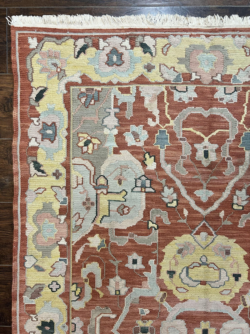 Turkish Flatweave Kilim Rug 4x6, Geometric Wool Handmade Carpet, Vintage by Jewel Rugs
