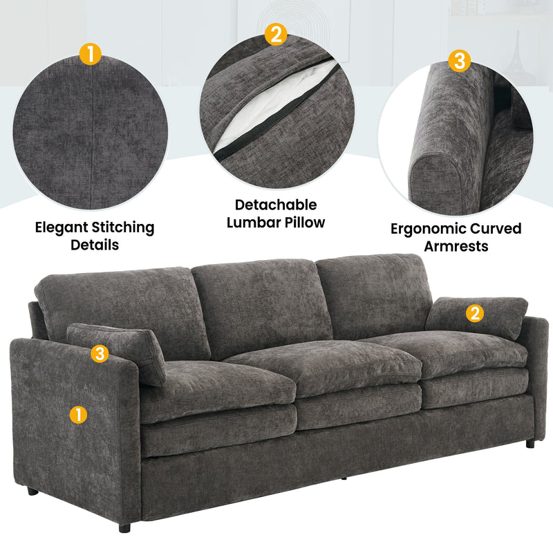 Cozy Upholstered Oversized 3-Seater Cloud Sofa by BLAKHOM