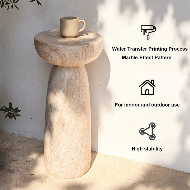 Natural Stone Grain Mushroom Shape Side Table by HouseOfZazla