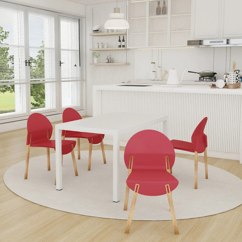 4 Piece Set Of Single Chairs With Long Table by Unique Piece Furniture