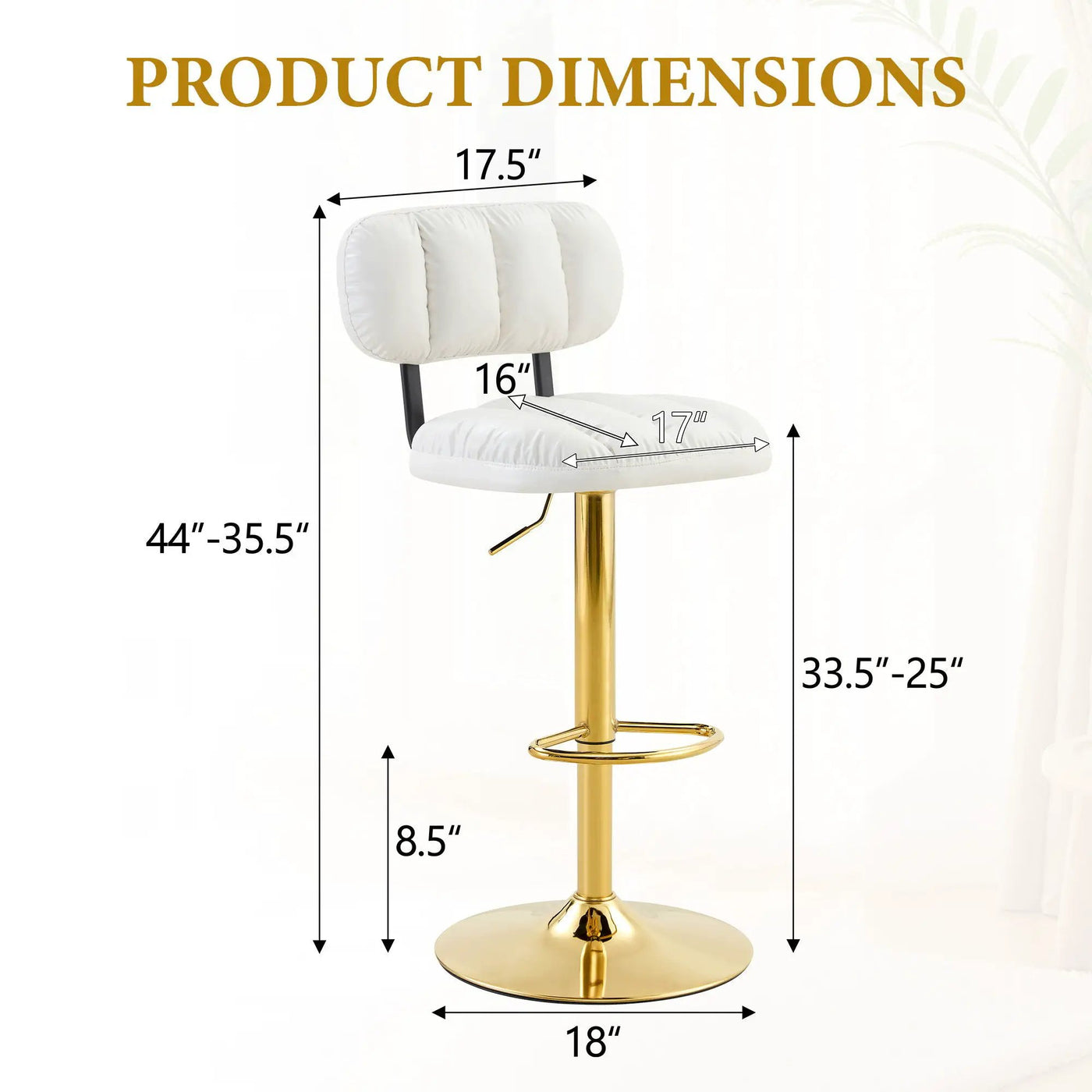 Adjustable Height Bar Stools & Footrest For Kitchen Island (Set of 2) by Unique Piece Furniture