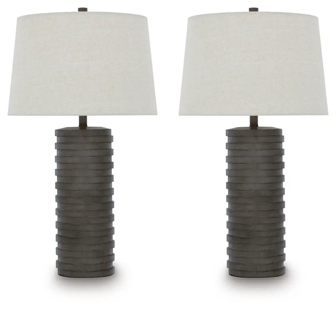 Neilett - Poly Table Lamp (Set of 2) - Antique Brown by Unique Piece Furniture