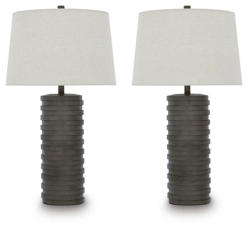 Neilett - Poly Table Lamp (Set of 2) - Antique Brown by Unique Piece Furniture