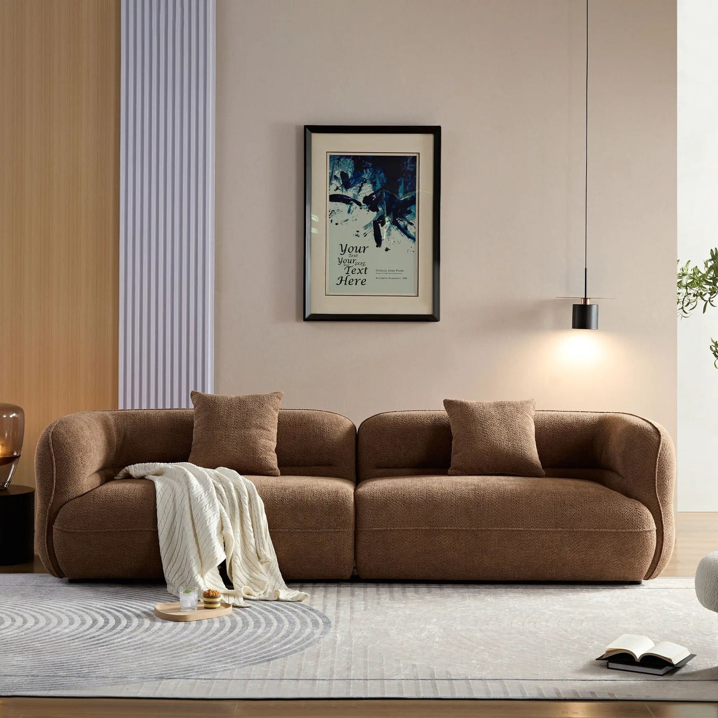 Sectional Sofa With Durable Fabric, Solid Wood Frame, And High Density Sponge Fill by Unique Piece Furniture