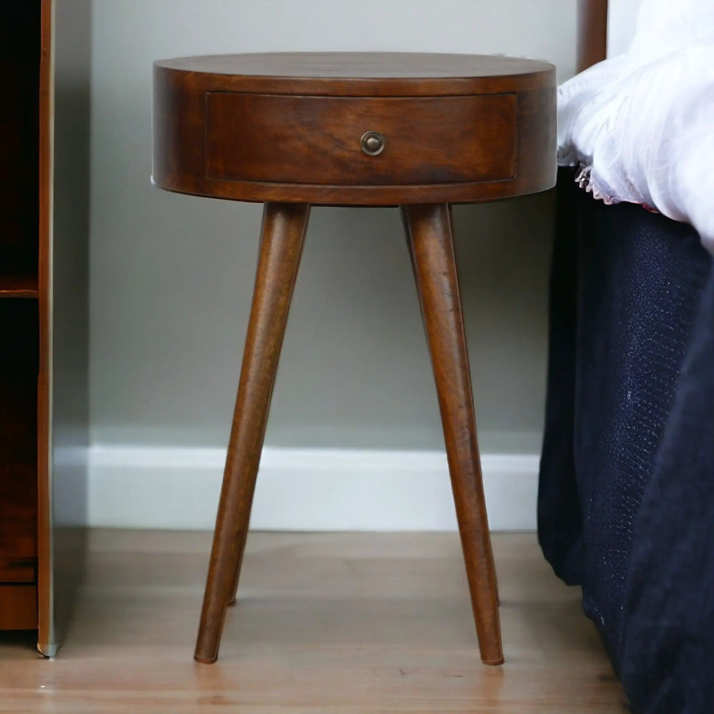 Nordic Chestnut Circular Nightstand by Unique Piece Furniture