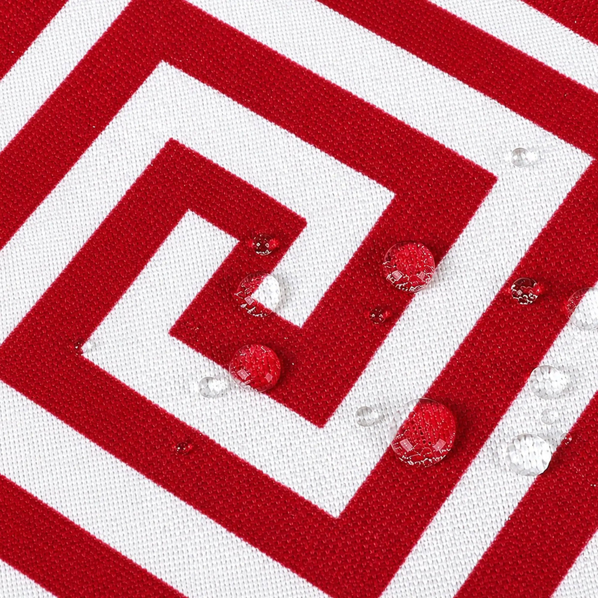 6 Pack Outdoor Pillow Covers - Red Greek Key by HouseOfZazla