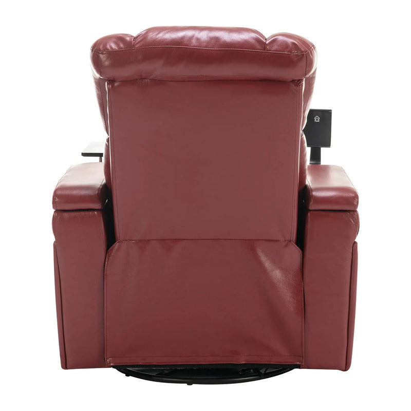 270 Degree Swivel Power Recliner With Tray Table, Phone Holder, Cup Holder, USB Port by HouseOfZazla