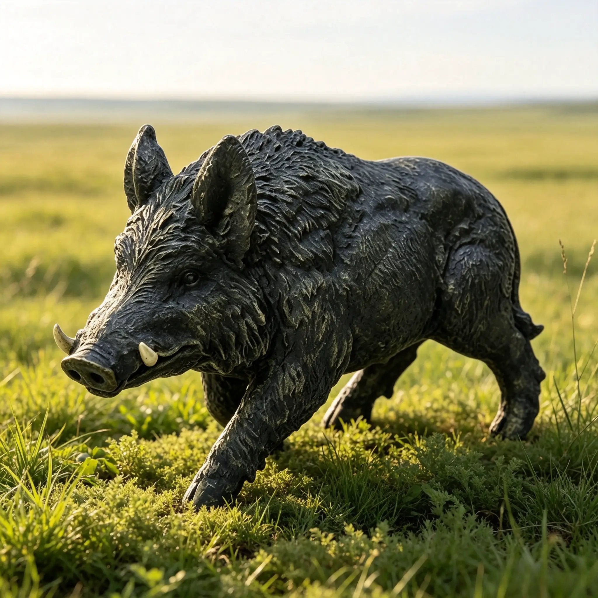 Simulated Wild Boar Resin Garden Statue by HouseOfZazla