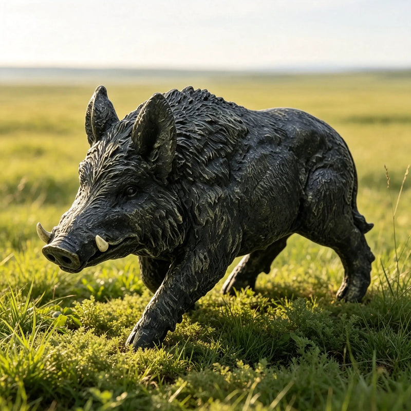 Simulated Wild Boar Resin Garden Statue by HouseOfZazla