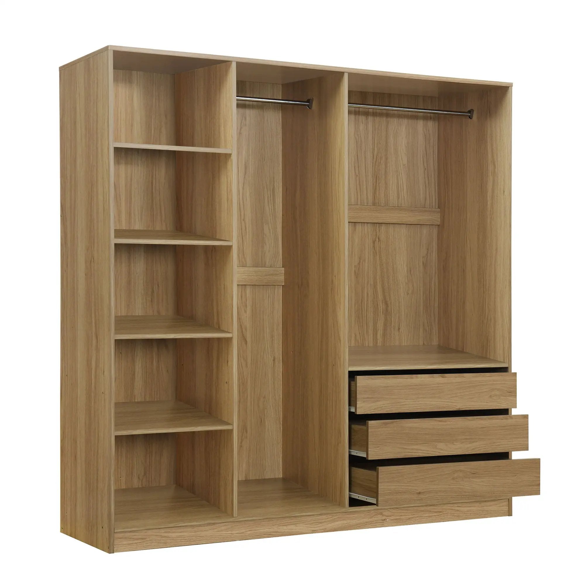 Doorless Storage Wardrobe For Dedroom With Shelves And 3 Drawers by HouseOfZazla