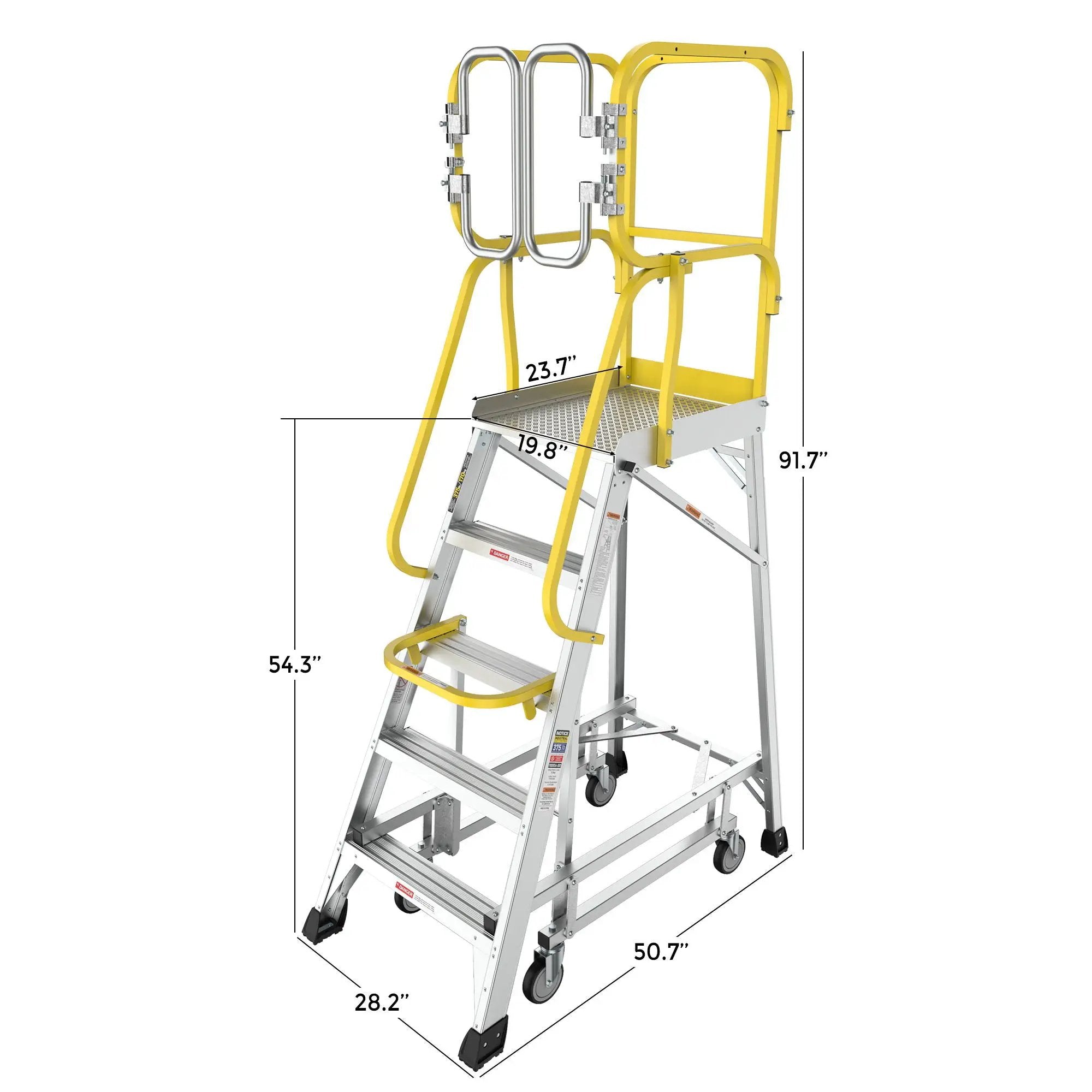 Heavy Duty Aluminum Rolling Platform Ladder with Steps by HouseOfZazla