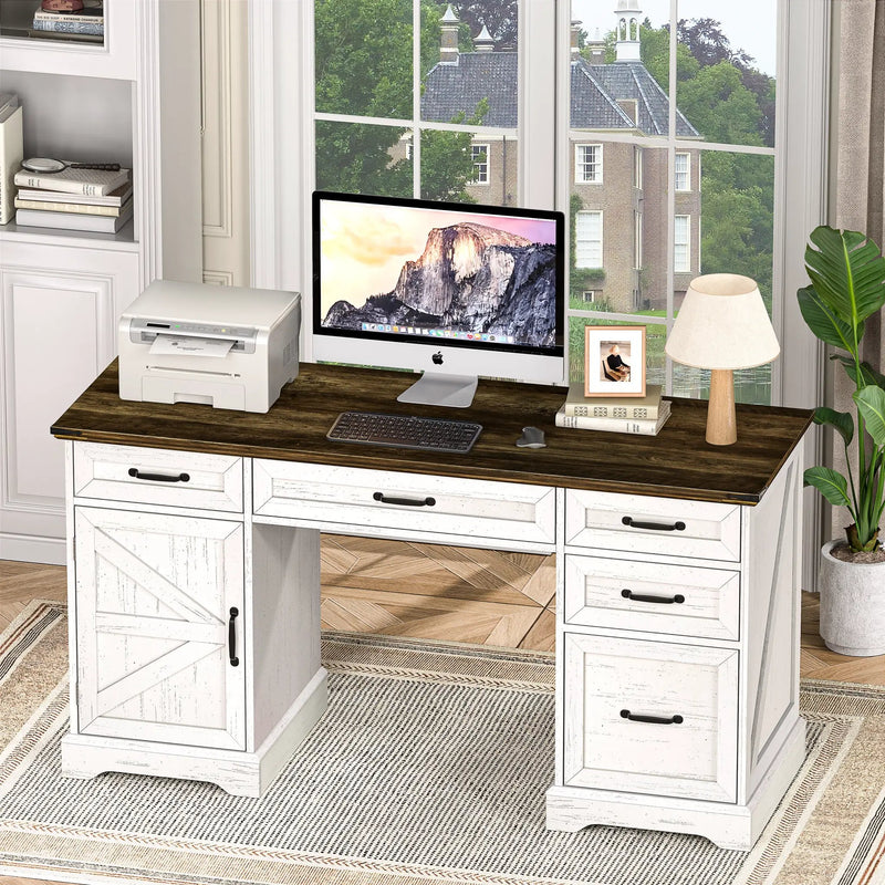 58" Farmhouse Executive Desk by HouseOfZazla