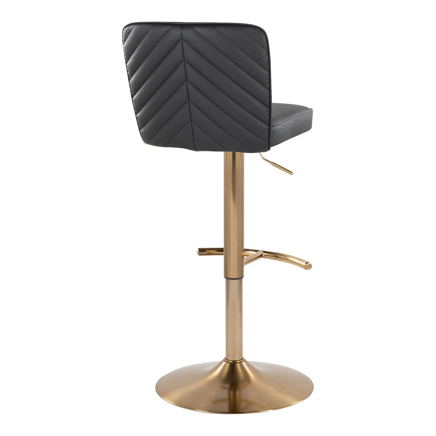Henry - Contemporary Adjustable Barstool With Swivel With Rounded T Footrest (Set of 2) by HouseOfZazla
