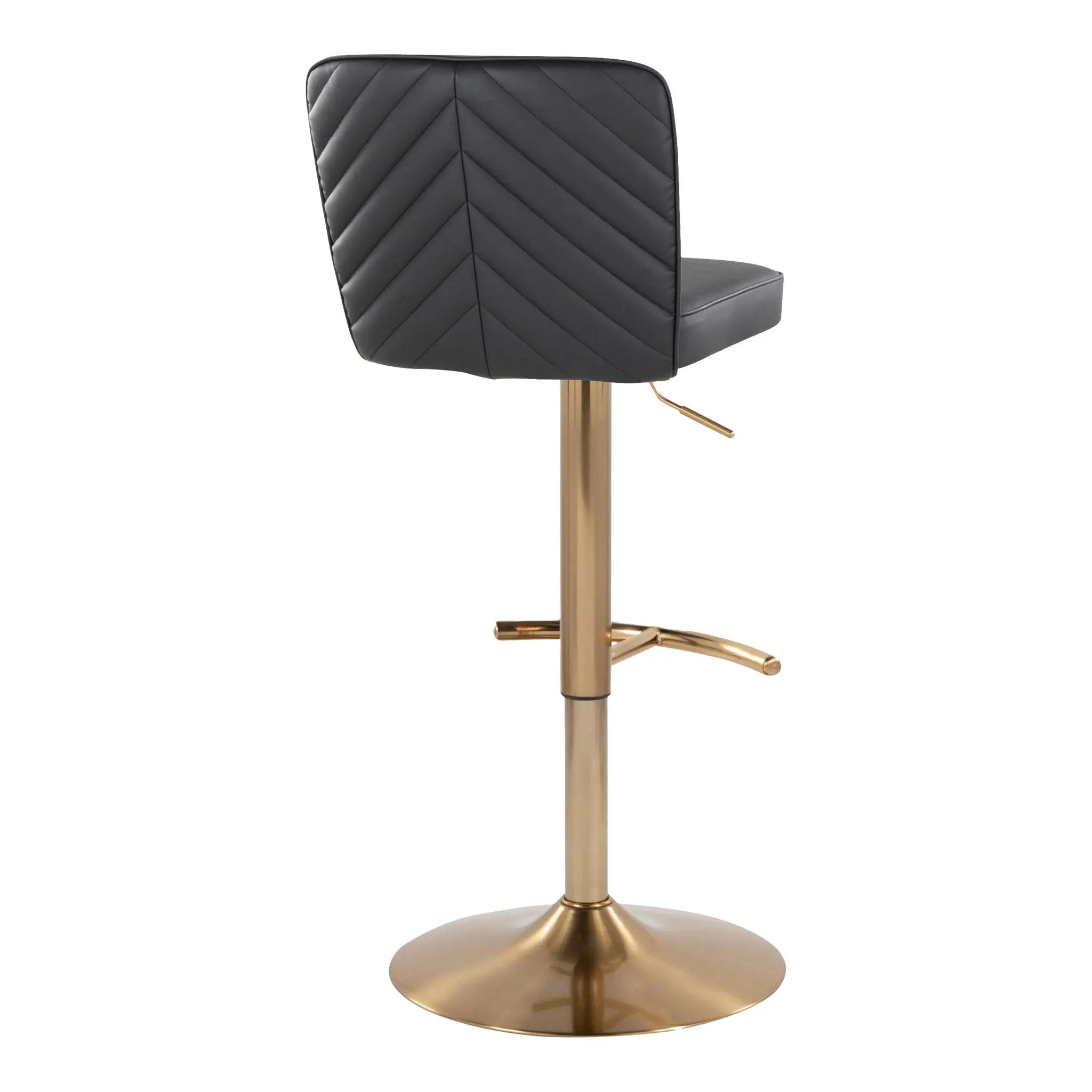 Henry - Contemporary Adjustable Barstool With Swivel With Rounded T Footrest (Set of 2) by Unique Piece Furniture